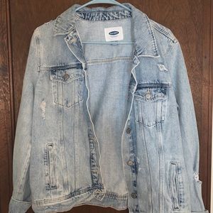 Distressed Light Wash Jean Jacket